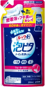 Чистящая и дезинфицирующая спрей-пенка для туалета LION Look Plus For Toilet Water Lily, с ароматом водяной лилии, запасной блок, 250мл.