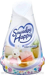 Освежитель воздуха для комнаты KOBAYASHI Sawaday Happy Linen Softener, с элегантным ароматом цветочного кондиционера для белья, 120г.