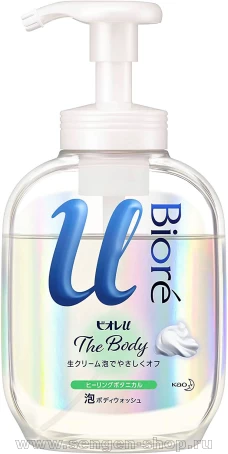 Жидкое мыло-пенка для тела "Целебные травы" KAO Biore U Foaming Body Wash Healing Botanical, с ароматом свежей зелени, 540мл.
