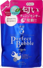  Дезодорирующее жидкое мыло для тела FINETODAY Senka Perfect Bubble for Body, с цветочным ароматом, сменная упаковка 350мл.