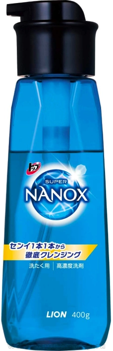 Концентрированное жидкое средство для стирки белья LION Top Super Nanox Push Bottle, бутылка с помпой, 400г.