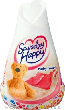 Освежитель воздуха для комнаты KOBAYASHI Sawaday Happy Baby Powder, с нежным ароматом детской присыпки, 150г.