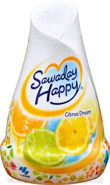 Освежитель воздуха для комнаты KOBAYASHI Sawaday Happy Citrus Dream, с сочным ароматом апельсина и сахарной пудры, 150г.